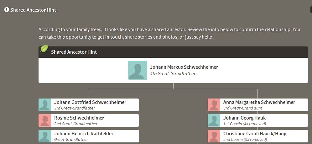 Shared Ancestor Hint Rathfelder